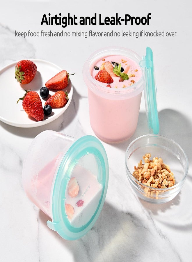 U-Taste 1 Cup Silicone Food Container: Small Kitchen Storage with Airtight Lid, Freezer & Microwave Safe, Fruit Box with Date Marking Circle, Clear Stackable for Meal Prep Portion (Set of 2, Aqua Sky) - Image 4